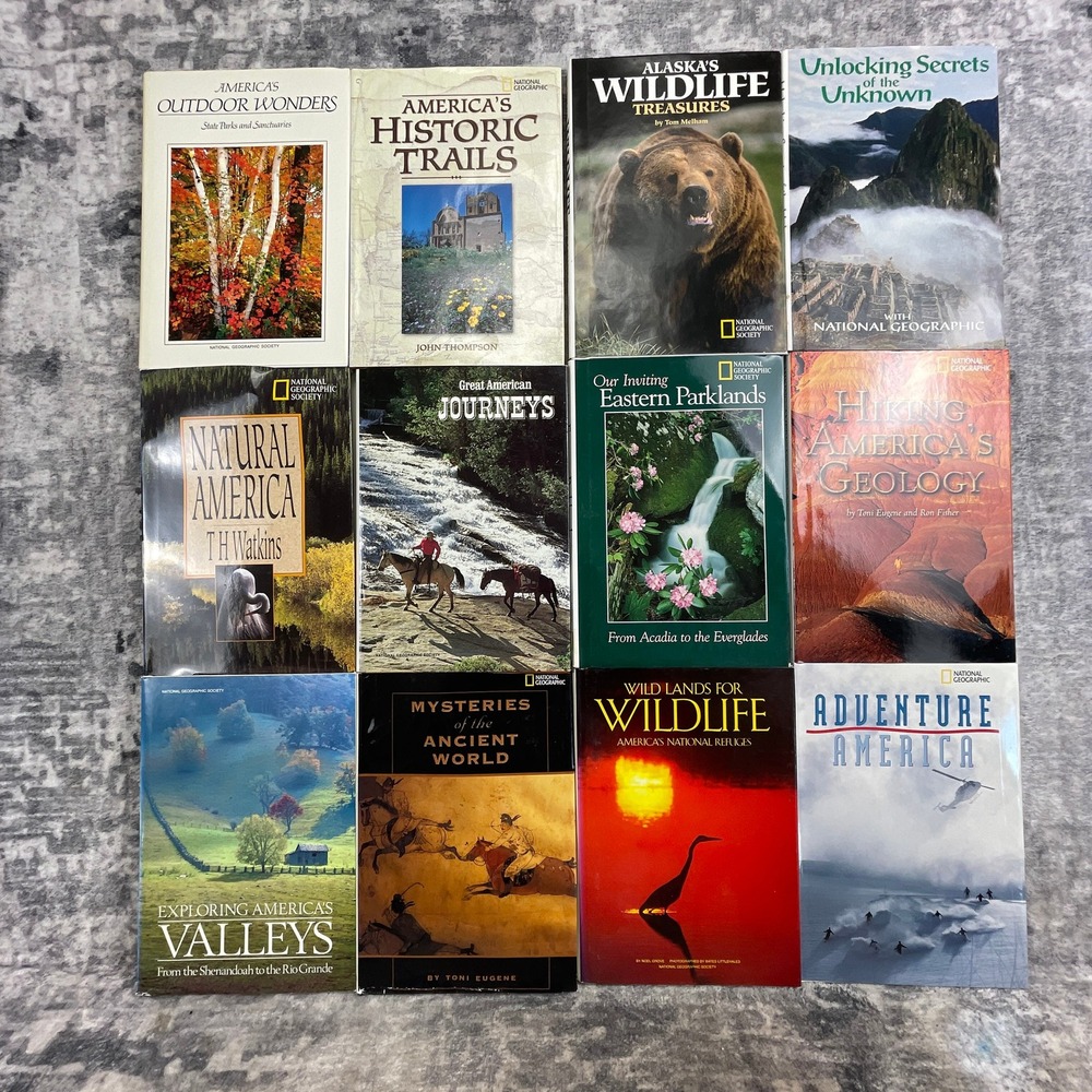 National Geographic Hardcover Books Lot of 12 Wildlife Travel Nature History